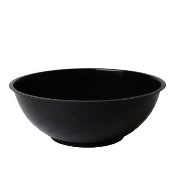 Black Round Eco Friendly Plastic Serving Bowl Smooth Design
