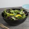 Black Round Eco Friendly Plastic Serving Bowl Smooth Design