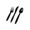 Combo Extra Heavy Plastic Cutlery Set 96 Pack Black or Clear