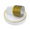 Full White and Gold Plastic Party Table Setting Set ~ Serves 25 Guests