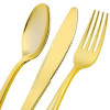 Gold Polished Plastic Cutlery Combo Set of 120