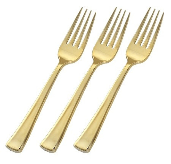 Gold Plastic Forks 24 Pack