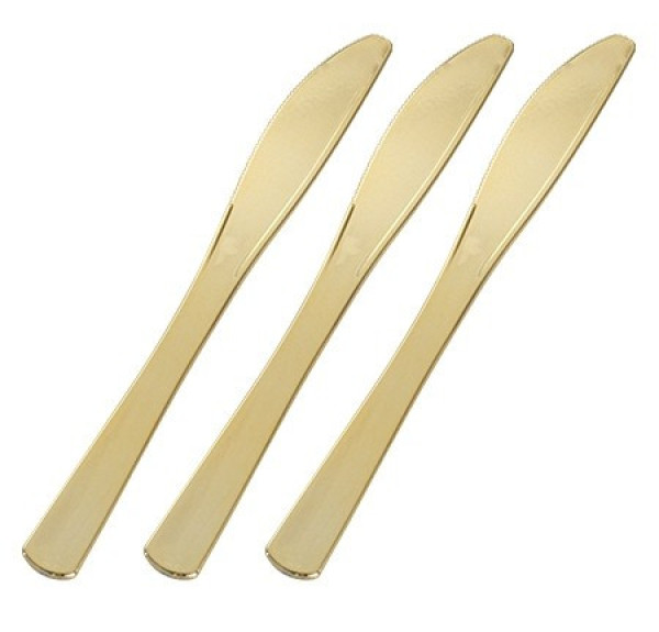 Gold Plastic Knives 24 Pack