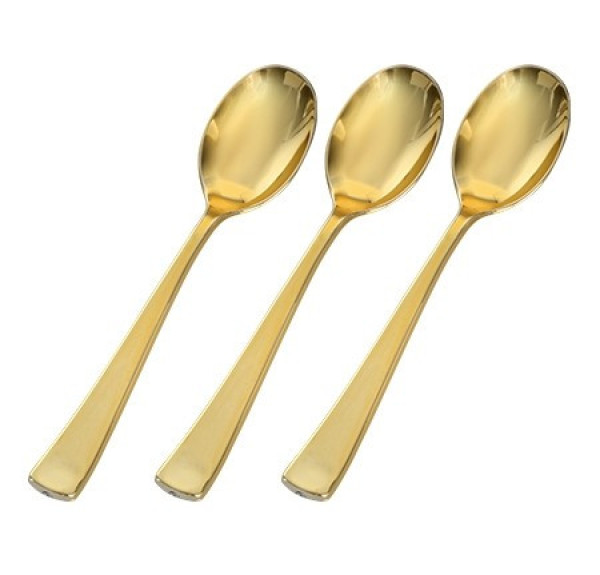 Gold Plastic Spoons 24 Pack