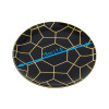 Pack of 20 7.5" Hexagon Designed Plastic Plates Black and Gold