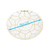 Pack of 20 7.5" Hexagon Designed Plastic Wedding Plates White and Gold with Inscription