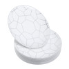 Pack of 20 7.5" Hexagon Designed Plastic Plates White and Silver