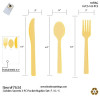 Pack of 7 Sets Full Cutlery Pockets Gold - Spoons, Forks, Knives, Napkin