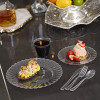 150 Pcs Plastic Silver Dinnerware Set  ~ Plates Cutlery & Cups Combo for 25 Guests Glittered Sliver