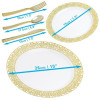 Party Set Lace Gold Rim Design Serves 20