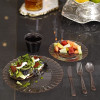 150 Pcs Plastic Dinnerware Set ~ Glittered Dinner Party Sets ~ Plates Cutlery & Cups Combo for 25 Guests Glittered Rose Gold