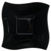 Square Black Plastic Waved Designed Serving Bowls