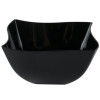 Square Black Plastic Waved Designed Serving Bowls