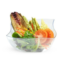 Square Clear Plastic Waved Designed Serving Bowls