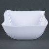 Square White Plastic Waved Designed Serving Bowls