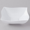 Square White Plastic Waved Designed Serving Bowls