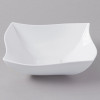 Square White Plastic Waved Designed Serving Bowls