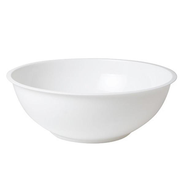 White Round Eco Friendly Plastic Serving Bowl Smooth Design