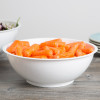 White Round Eco Friendly Plastic Serving Bowl Smooth Design