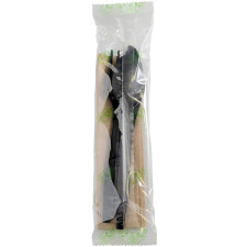 Wrapped Cutlery Set Black/White