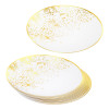 Pack of 10 Hard Plastic Plates 8" - White with Gold Polka Dots - Lightweight and Versatile