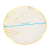 Pack of 10 Hard Plastic Plates 9" - Ivory Cream with Gold Polka Dots - Lightweight and Versatile