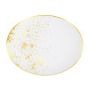 Pack of 10 Hard Plastic Plates 10" - White with Gold Polka Dots - Lightweight and Versatile