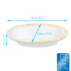 Pack of 10 Oval Serving Bowls - White with Gold Polka Dots - Versatile 7oz Size for Elegant Presentations