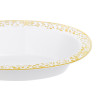 Pack of 10 Oval Serving Bowls - White with Gold Polka Dots - Versatile 7oz Size for Elegant Presentations