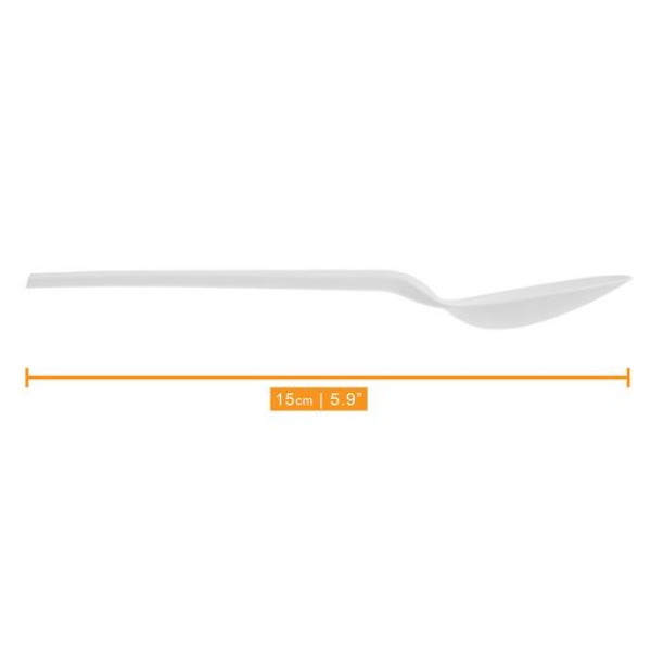 Pack of 150 6" White CPLA Disposable Spoons