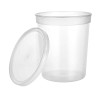 Premium 24-Pack 32oz Clear Containers with Lids - Microwave and Dishwasher Safe
