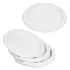 100 Pack Sturdy and Eco-Friendly 7" White Disposable Cornstarch Plates - Compostable and Microwave Safe